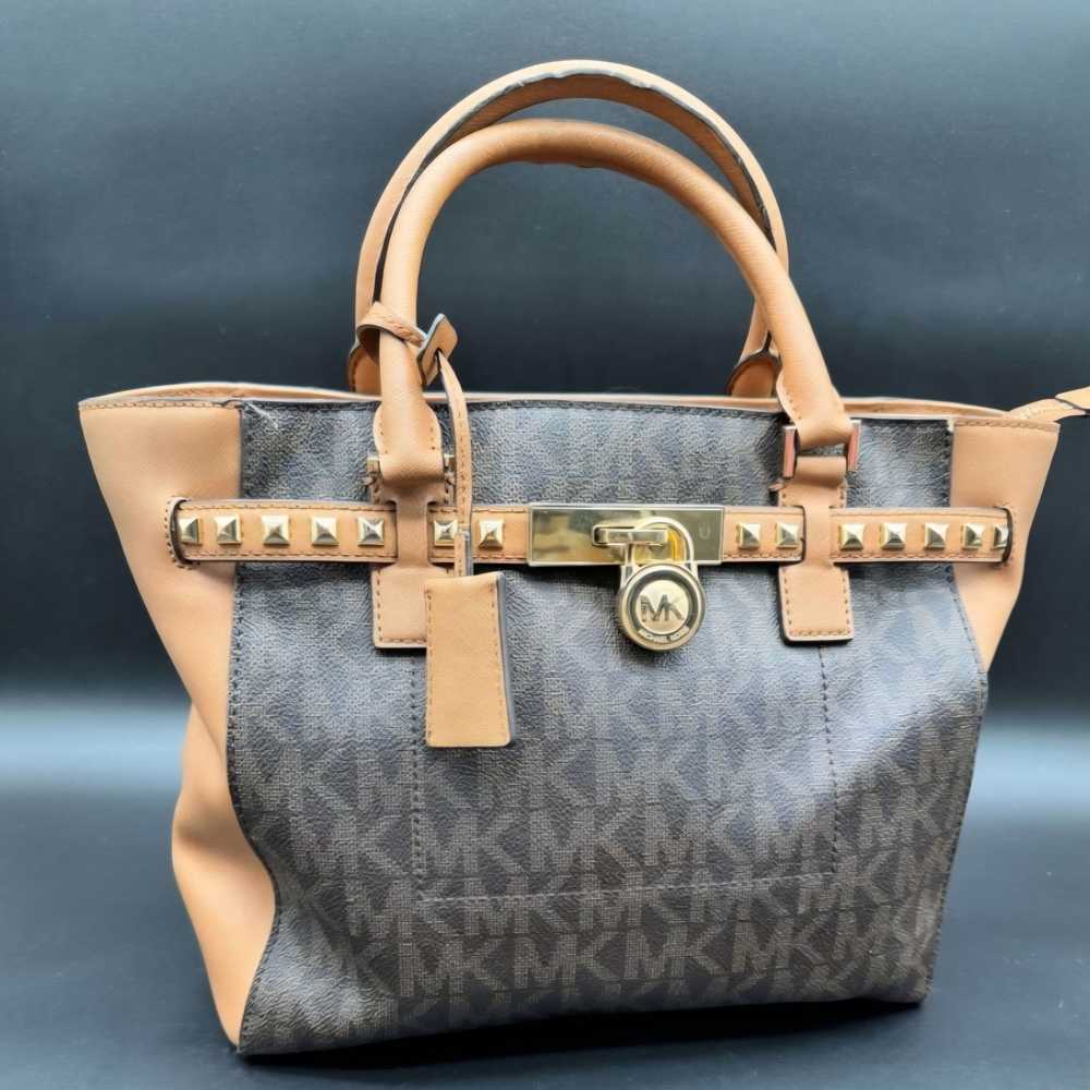 Michael Kors Black and Tan Satchel